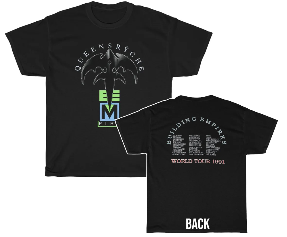 Queensryche 1991 Building Empires World Tour Shirt Queensryche 1991 Building Empires World Tour Shirt