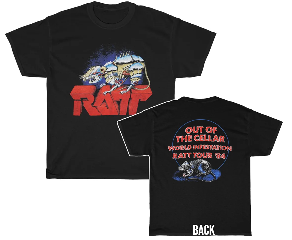 Ratt 1984 Out of the Cellar World Infestation Tour Shirt Ratt 1984 Out of the Cellar World Infestation Tour Shirt