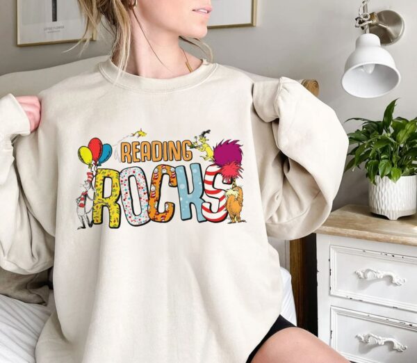Reading Rocks Cat In The Hat Thing One And Two Shirt