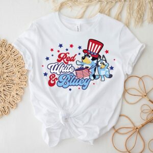 Red White Bluey 4th July Independence Day American Flag Shirt