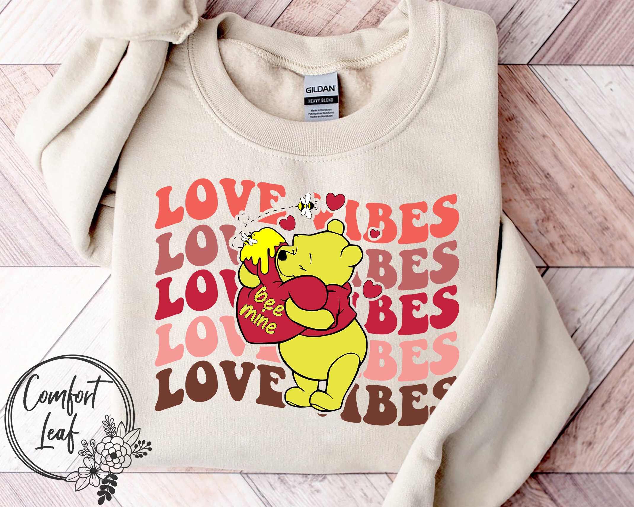 Retro Love Vibes Cute Pooh Bee Mine Valentines Day Shirt Retro Love Vibes Cute Pooh Bee Mine Valentines Day Shirt