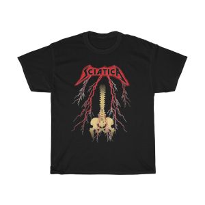 Sciatica Metal Band Metallica Spoof Logo Shirt