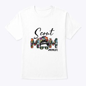 Scouting Scout Mom Life Messy Bun Hair Mother’s Day T-Shirt