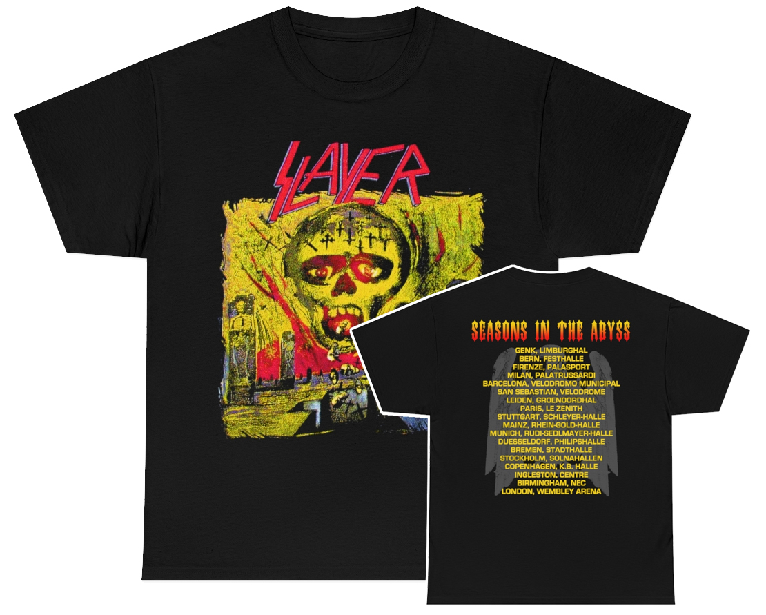 Slayer 1990 Seasons In The Abyss European Tour Shirt Slayer 1990 Seasons In The Abyss European Tour Shirt