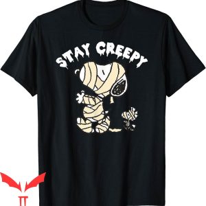 Snoopy Red Cross T-Shirt Peanuts Halloween Stay Creepy