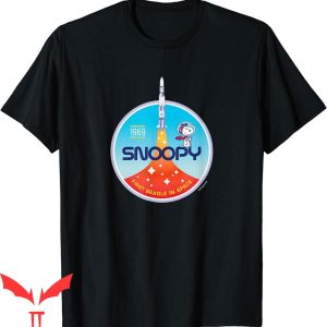 Snoopy Red Cross T-Shirt Peanuts Rocket Launch Beagle Space
