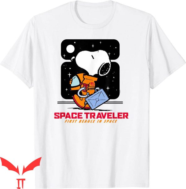 Snoopy Red Cross T-Shirt Peanuts Space Traveler Animated Tee