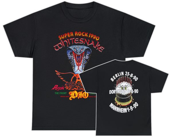 Super Rock 1990 Whitesnake Aerosmith Poison Dio Vixen Cold Sweat The Front Alternate Event Shirt