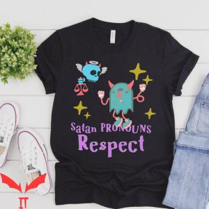 Target Satan T-Shirt Pronouns Respect LGBTQ Satanist Label