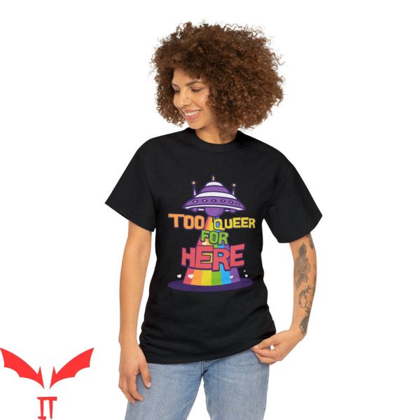 Target Satan T-Shirt To Queer For Here Cartoon Lucifer Tee