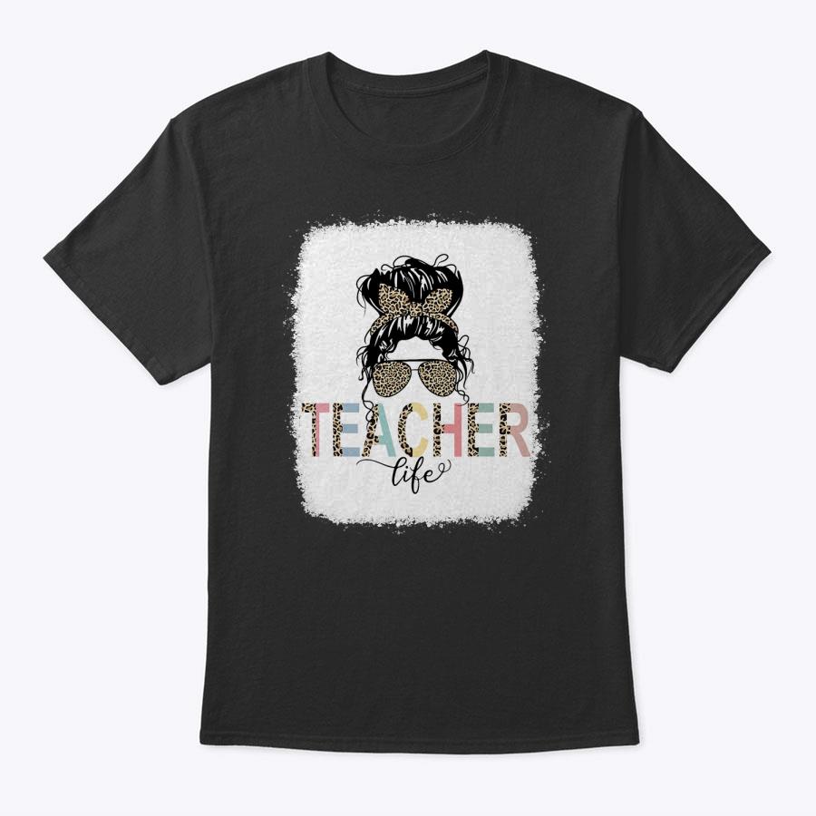 Teacher Life Bleached Shirt Teacher Life Royal Messy Bun T-Shirt Teacher Life Bleached Shirt Teacher Life Royal Messy Bun T-Shirt