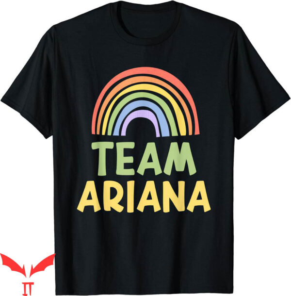 Team Ariana T-Shirt Happy Colorful Rainbow Green Yellow