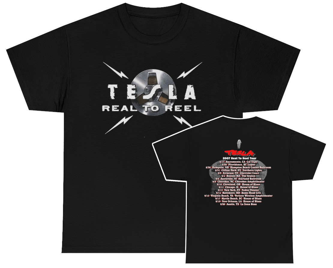 Tesla 2007 Real To Reel Tour Shirt Tesla 2007 Real To Reel Tour Shirt