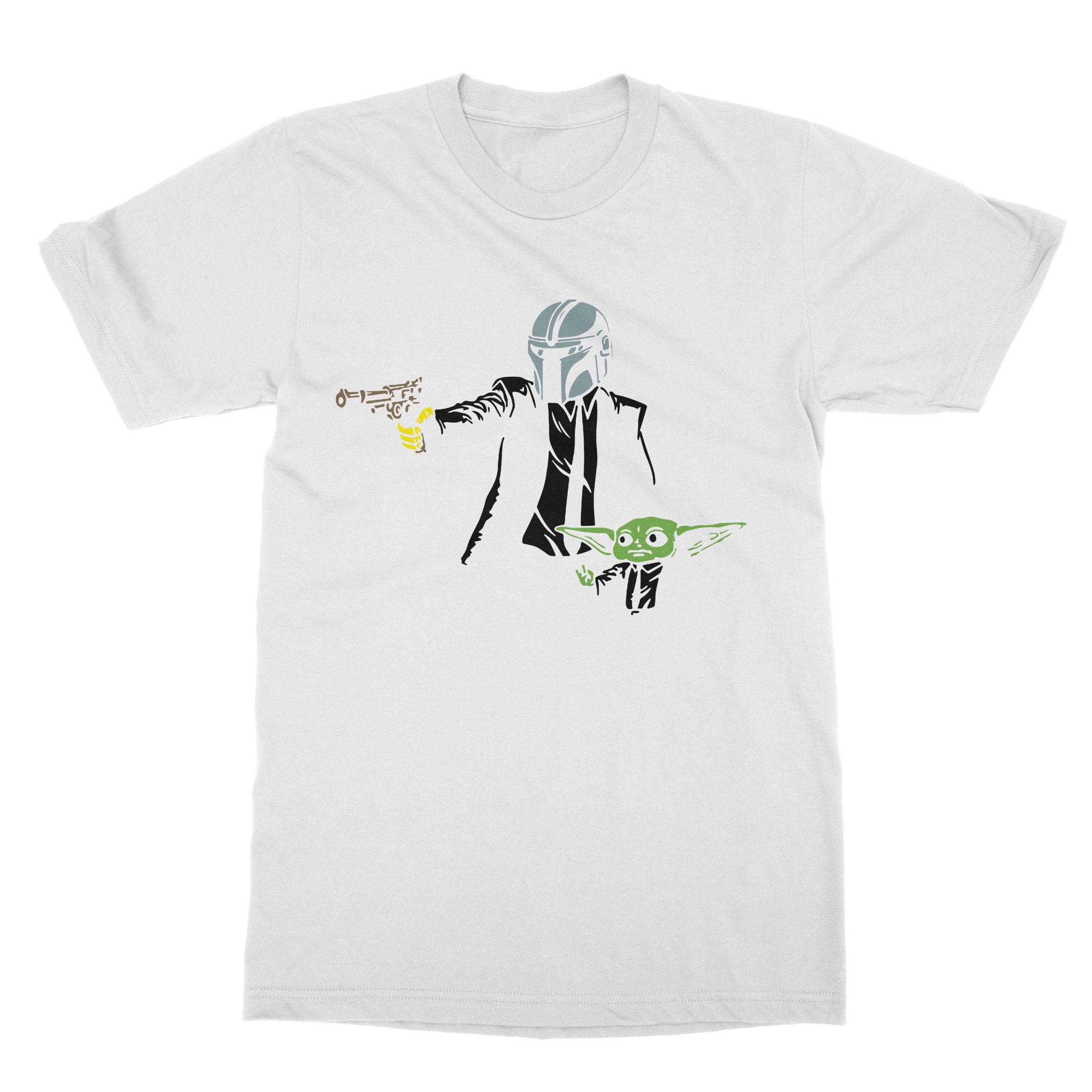 The Mandalorian and Baby Yoda Pulp Fiction T-Shirt The Mandalorian and Baby Yoda Pulp Fiction T-Shirt