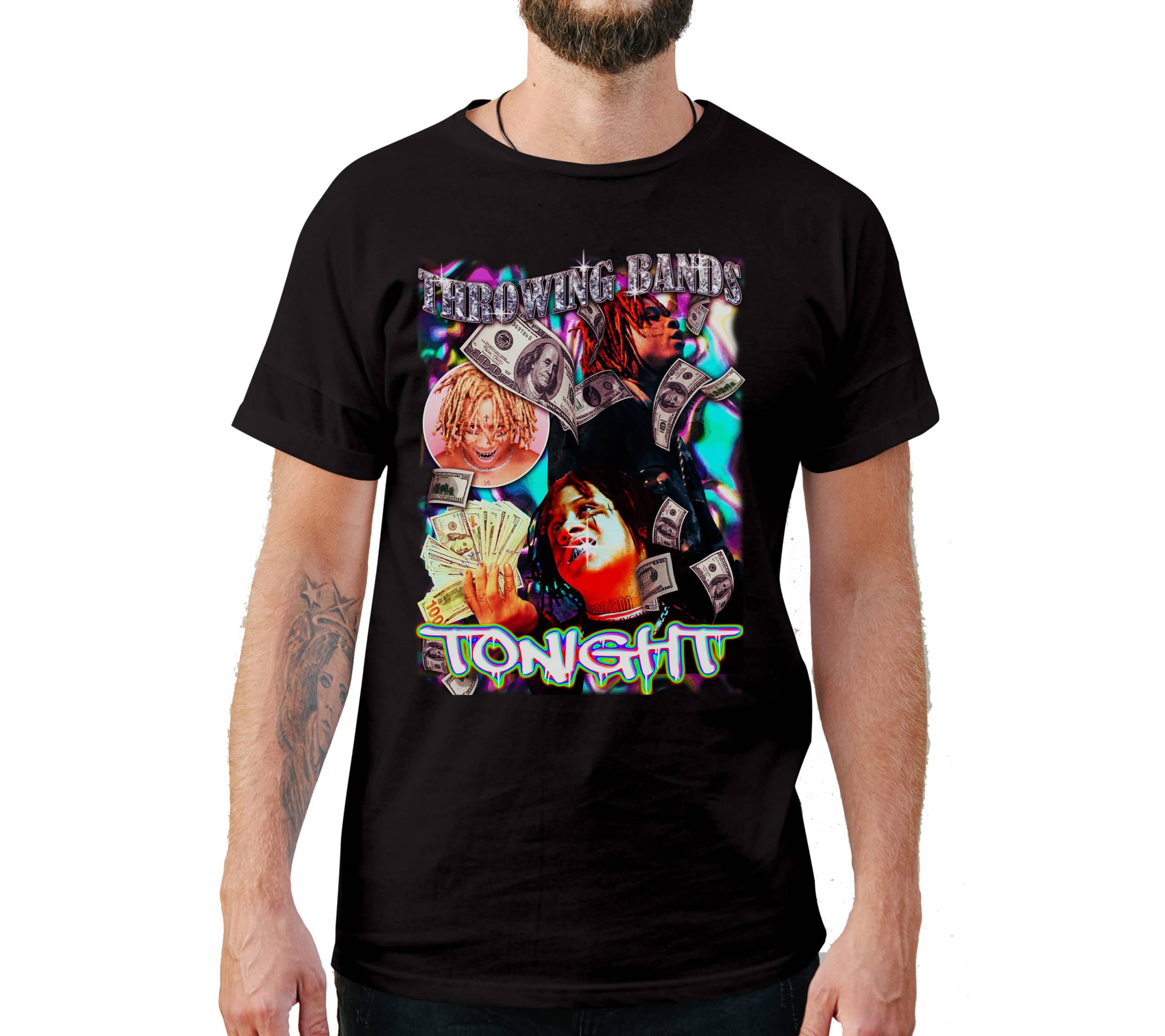 Throwing Bandz Tonight Trippie Redd Vintage Style T-Shirt Throwing Bandz Tonight Trippie Redd Vintage Style T-Shirt
