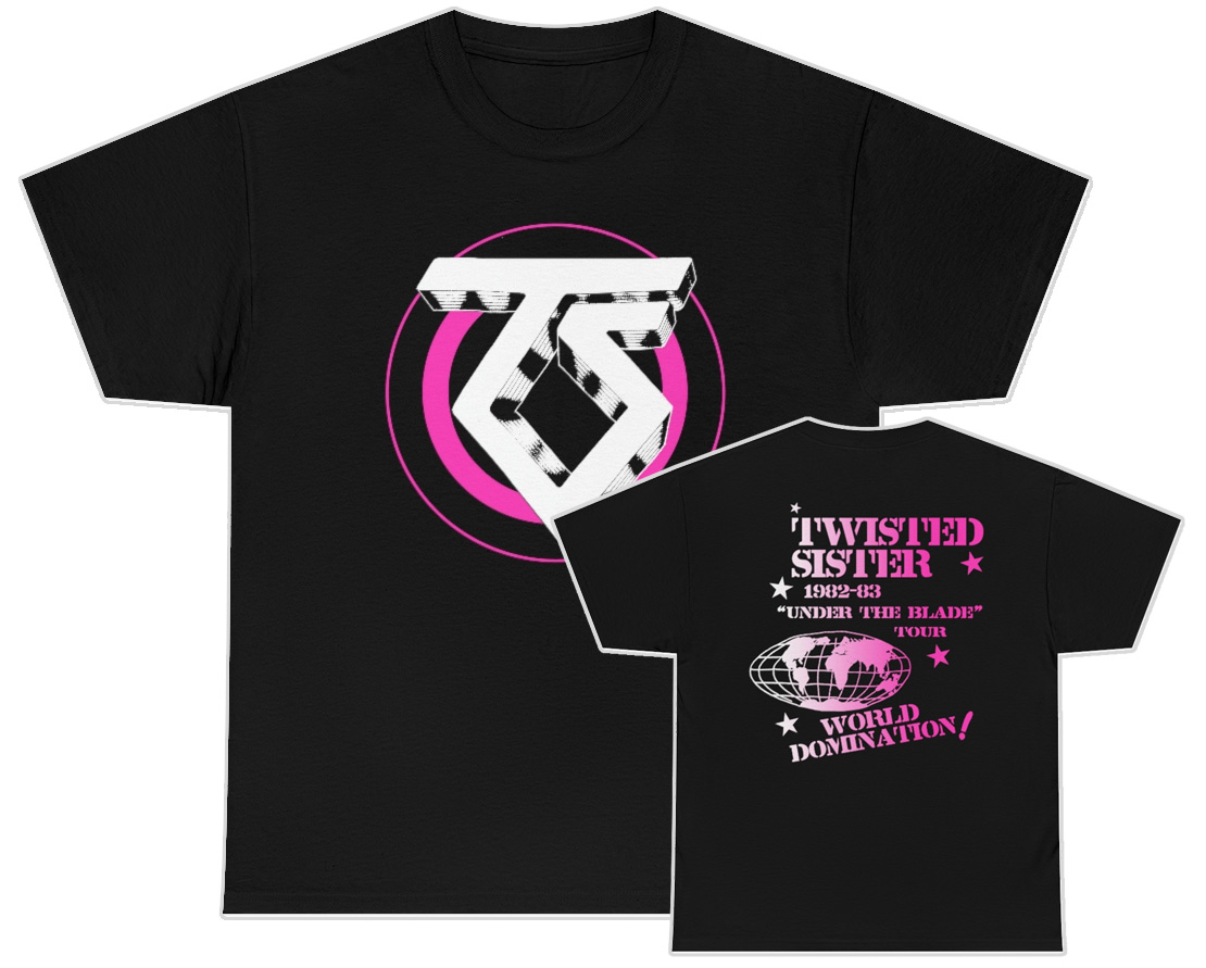 Twisted Sister 1982-83 Under The Blade World Domination Tour Shirt Twisted Sister 1982-83 Under The Blade World Domination Tour Shirt