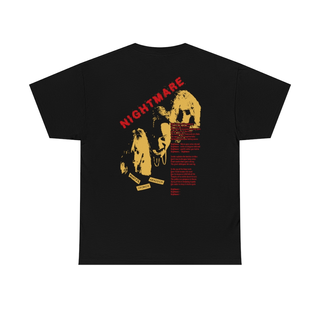 Venom Nightmare Cover with Lyrics on Back Shirt Venom Nightmare Cover with Lyrics on Back Shirt