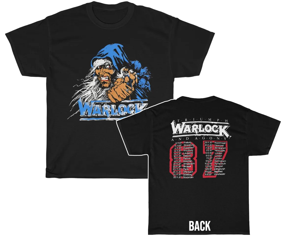 Warlock 1987 Triumph And Agony Tour Shirt Warlock 1987 Triumph And Agony Tour Shirt