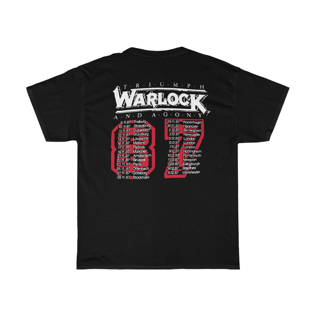 Warlock 1987 Triumph And Agony Tour Shirt Warlock 1987 Triumph And Agony Tour Shirt