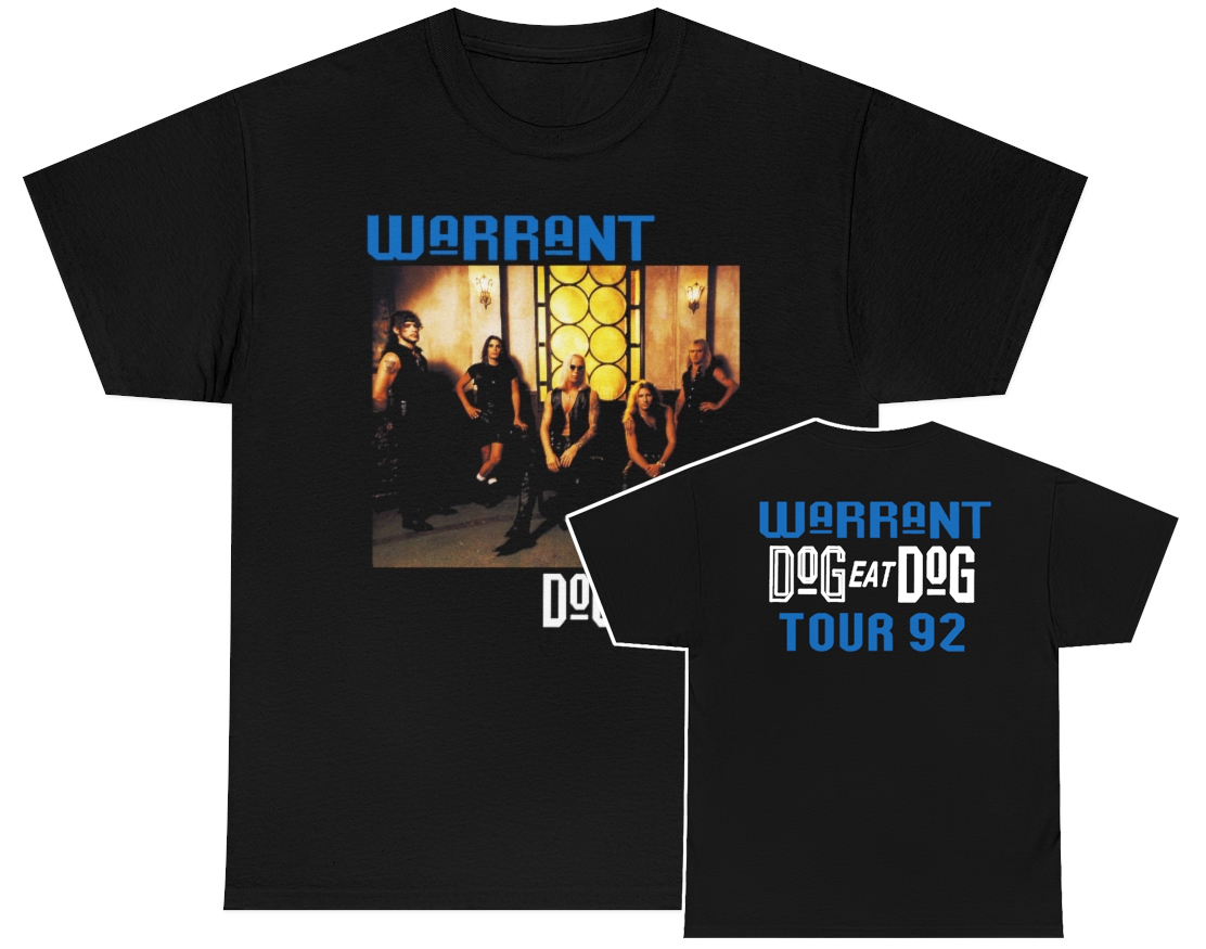 Warrant 1992 Dog Eat Dog Custom Tour Shirt Warrant 1992 Dog Eat Dog Custom Tour Shirt