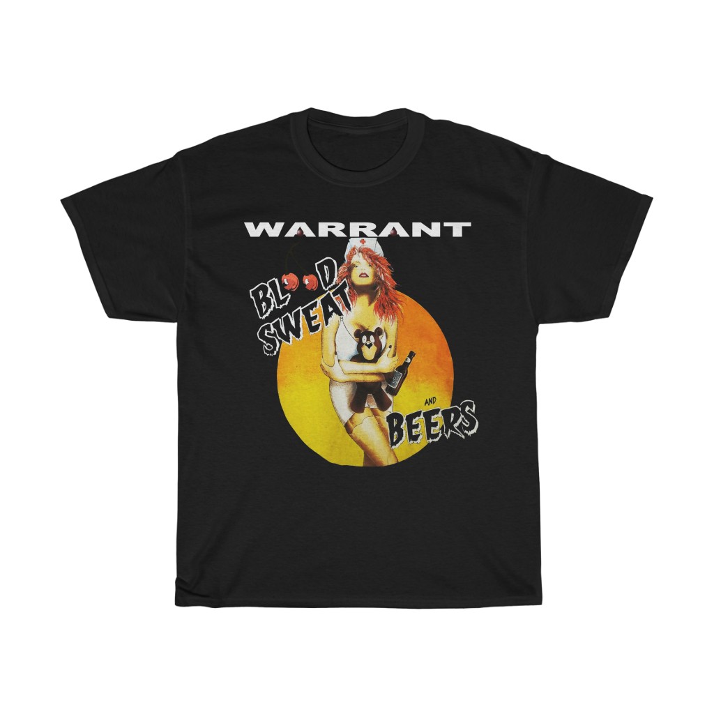 Warrant Blood Sweat and Beers 1990 - 91 Tour Shirt Warrant Blood Sweat and Beers 1990 - 91 Tour Shirt