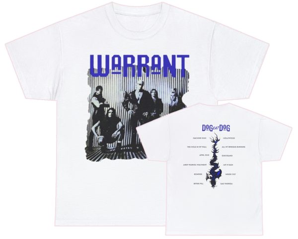 Warrant Dog Eat Dog Band Photo With Track Listing Shirt