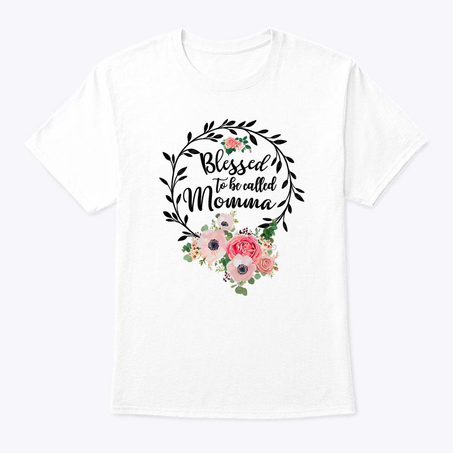 Womens Blessed Momma Floral Mom Decoration T-Shirt (2) Womens Blessed Momma Floral Mom Decoration T-Shirt (2)