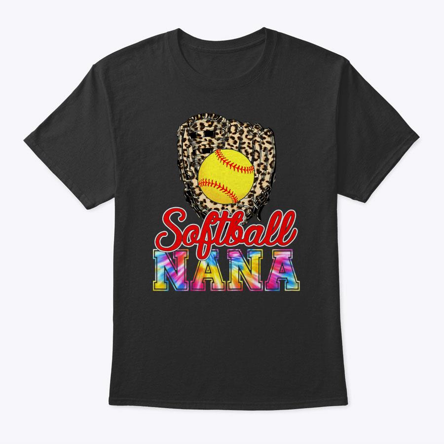Womens Cute Tie Dye Softball Nana Leopard Baseball Mother's Day T-Shirt Womens Cute Tie Dye Softball Nana Leopard Baseball Mother's Day T-Shirt