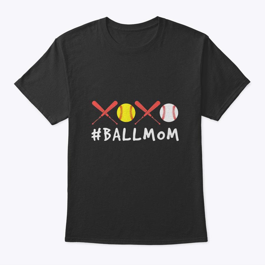 Womens Hashtag Ball Mom Hugs And Kisses Softball Mother T-Shirt Womens Hashtag Ball Mom Hugs And Kisses Softball Mother T-Shirt
