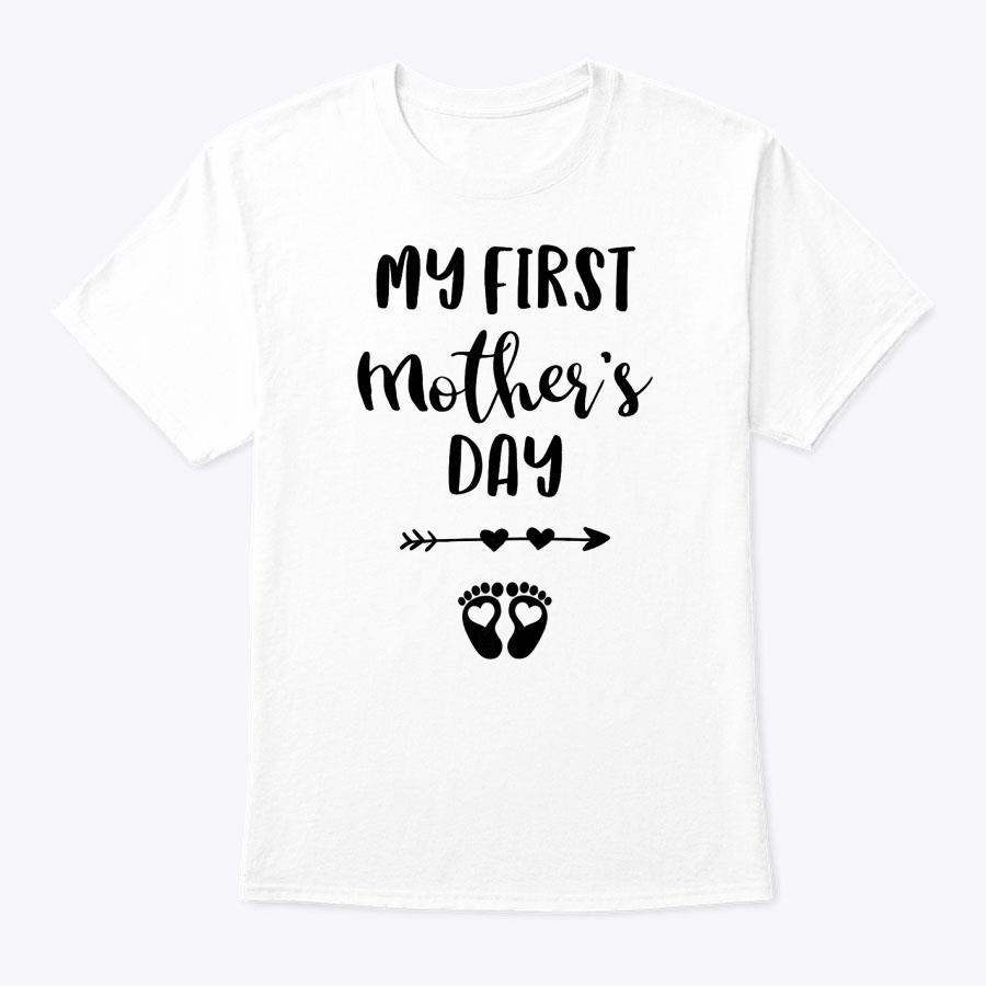 Womens My First Mother's Day Pregnancy Announcement Pregnant Mom T-Shirt