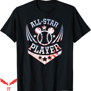 All Star T-Shirt Disney Mickey Mouse Baseball Player Sports