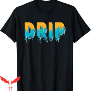 Aqua 5s T-Shirt Drip Dripping Blue Yellow Matching Tee