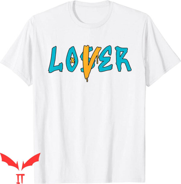 Aqua 5s T-Shirt Loser Lover Drip Retro Blue Yellow Tee