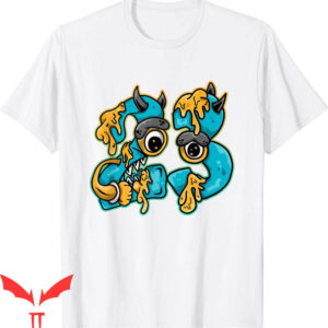 Aqua 5s T-Shirt Number 23 Drip Yellow Blue Retro Matching