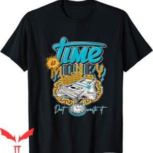 Aqua 5s T-Shirt Time Is Money Yellow Green Blue Retro