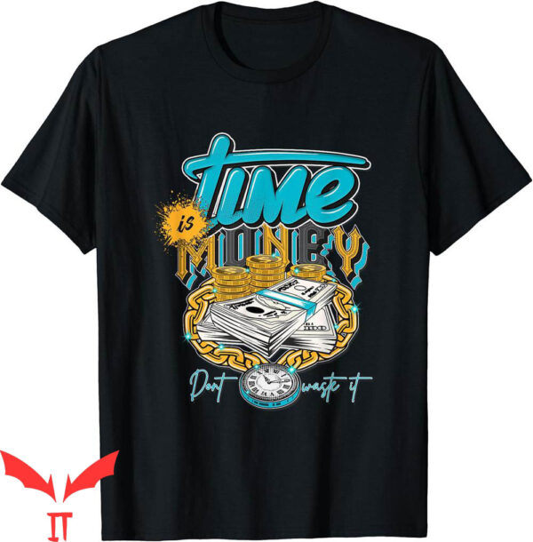 Aqua 5s T-Shirt Time Is Money Yellow Green Blue Retro