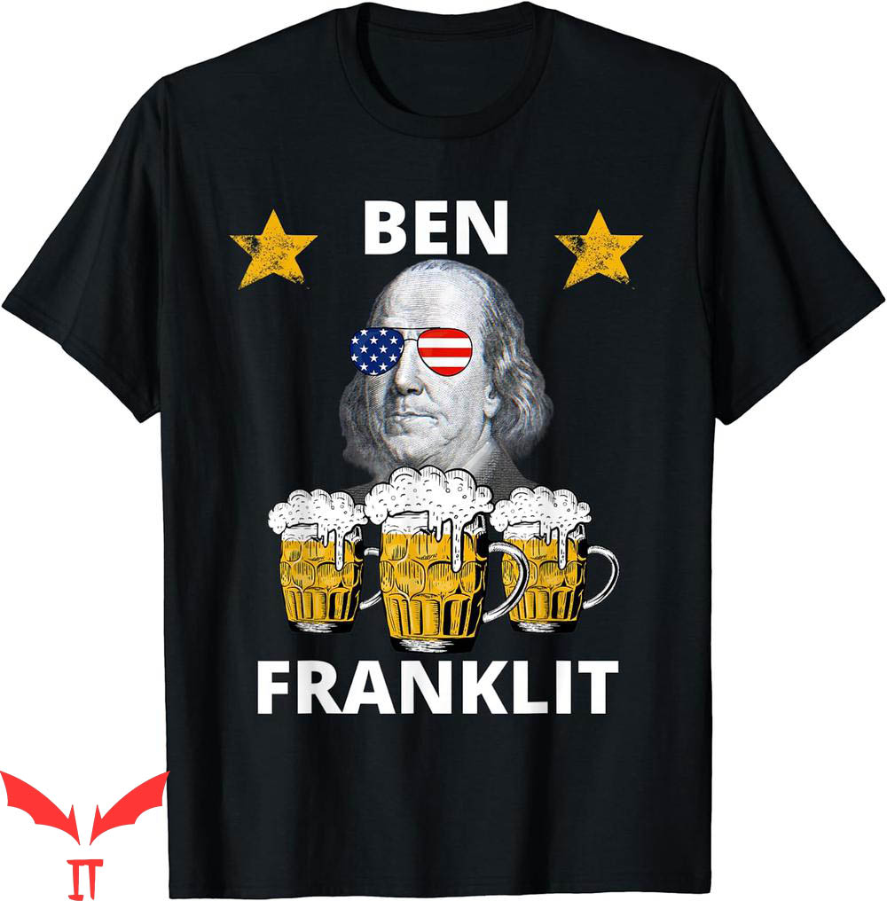 Ben Drankin T-Shirt Franklit American Flag Benjamin Franklyn Ben Drankin T-Shirt Franklit American Flag Benjamin Franklyn