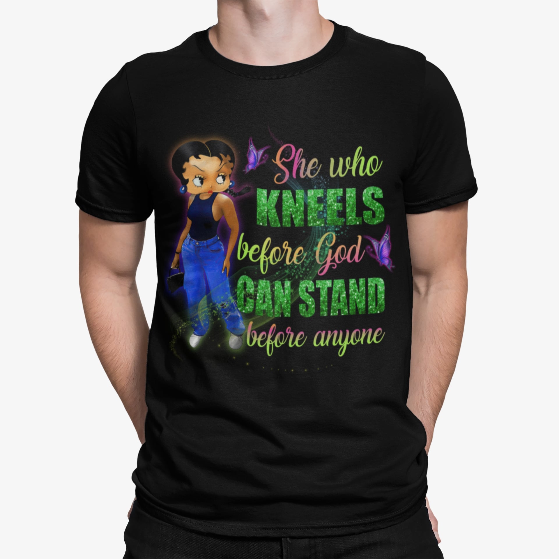 Betty Boop She Who Kneels Before God Can Stand Before Anyone Shirt Betty Boop She Who Kneels Before God Can Stand Before Anyone Shirt