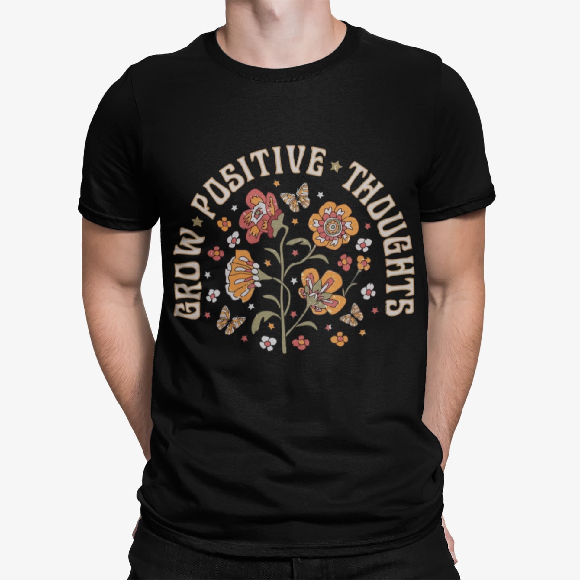 Butterfly Grow Positive Thoughts Shirt Butterfly Grow Positive Thoughts Shirt