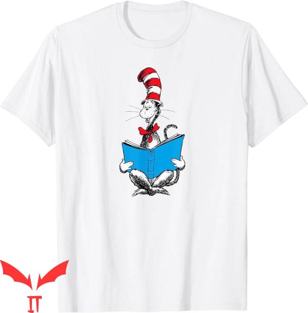 Cat In The Hat T-Shirt Dr. Seuss Reading Cat Book Film