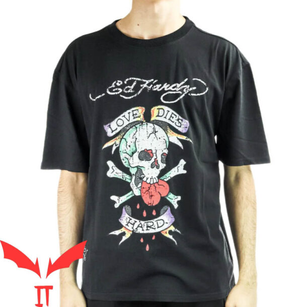 Christian Audigier T-shirt Ed Hardy Love Dies Hardy Washed