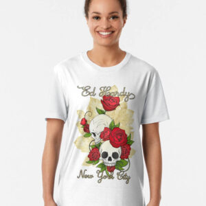 Christian Audigier T-shirt New York City Skull & Flowers