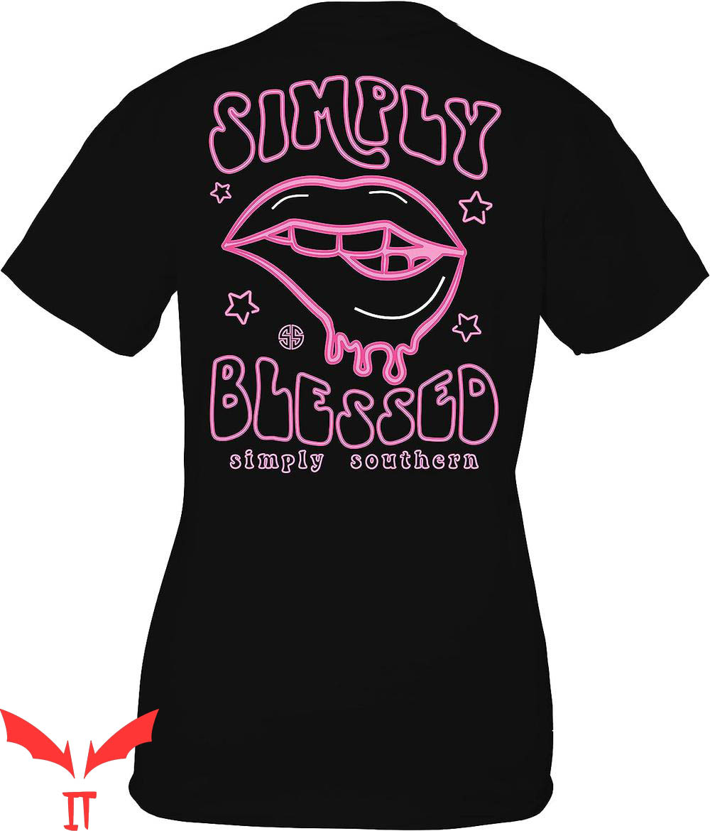 Clearance Simply Southern T-Shirt Neon Lips Sign Vintage Clearance Simply Southern T-Shirt Neon Lips Sign Vintage