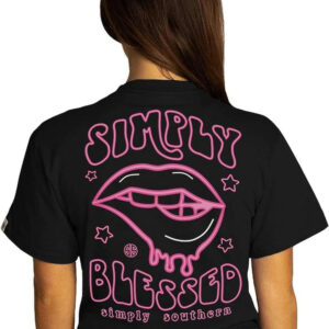 Clearance Simply Southern T-Shirt Neon Lips Sign Vintage