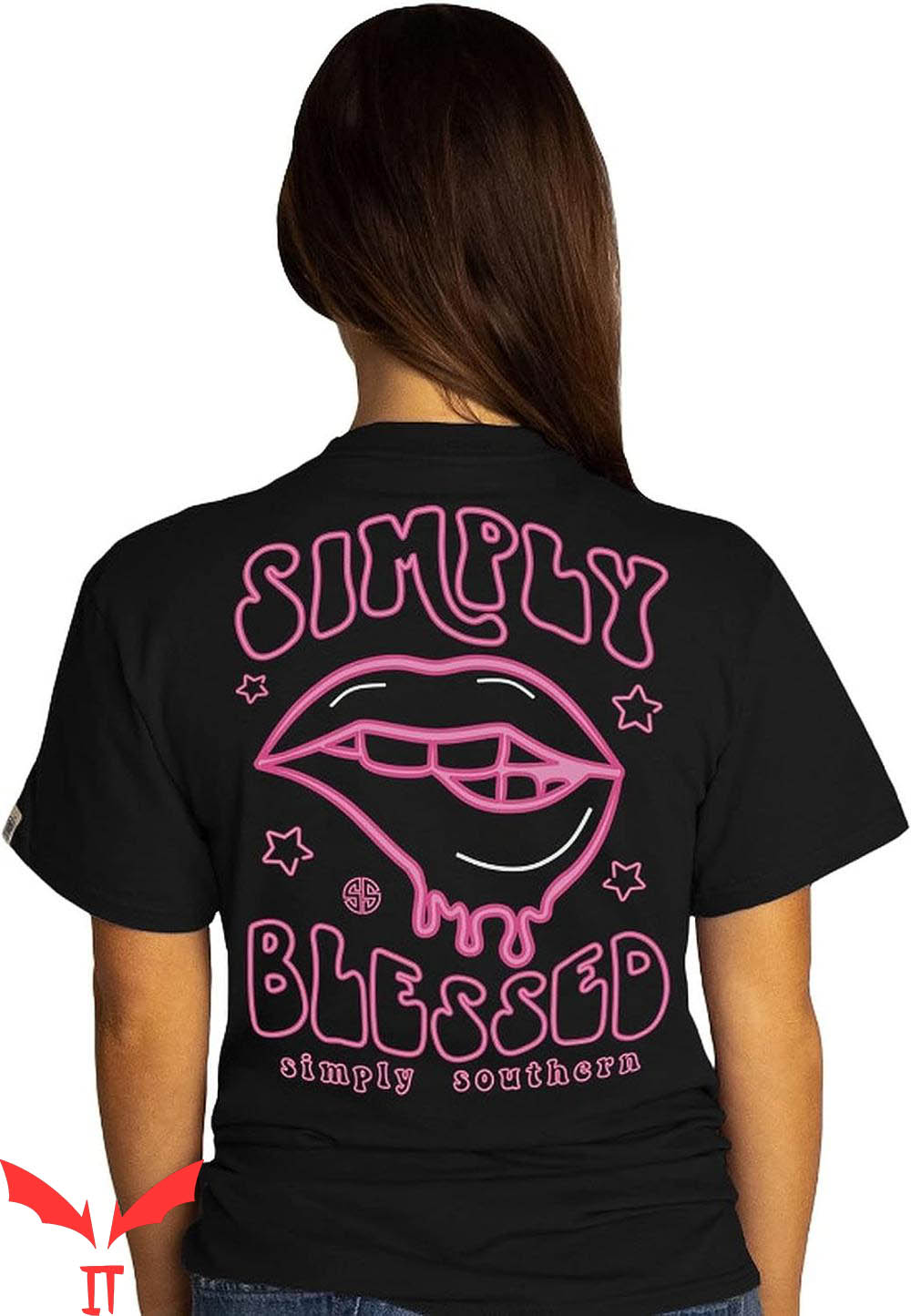 Clearance Simply Southern T-Shirt Neon Lips Sign Vintage Clearance Simply Southern T-Shirt Neon Lips Sign Vintage