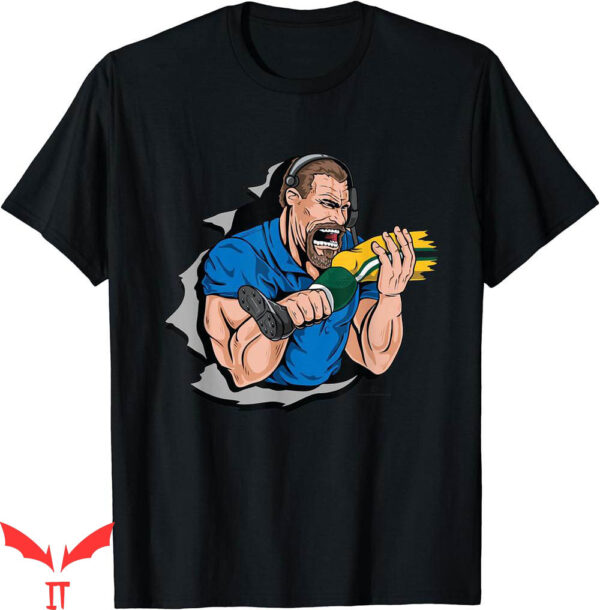 Dan Campbell T-Shirt Biting Knee Caps