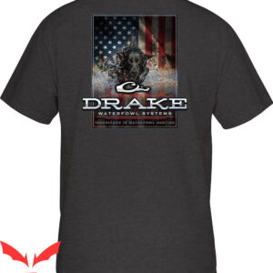 Drake Waterfowl T-Shirt Charging Patriot On The Back Vintage