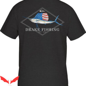 Drake Waterfowl T-Shirt DPF Patriotic Sail On The Back