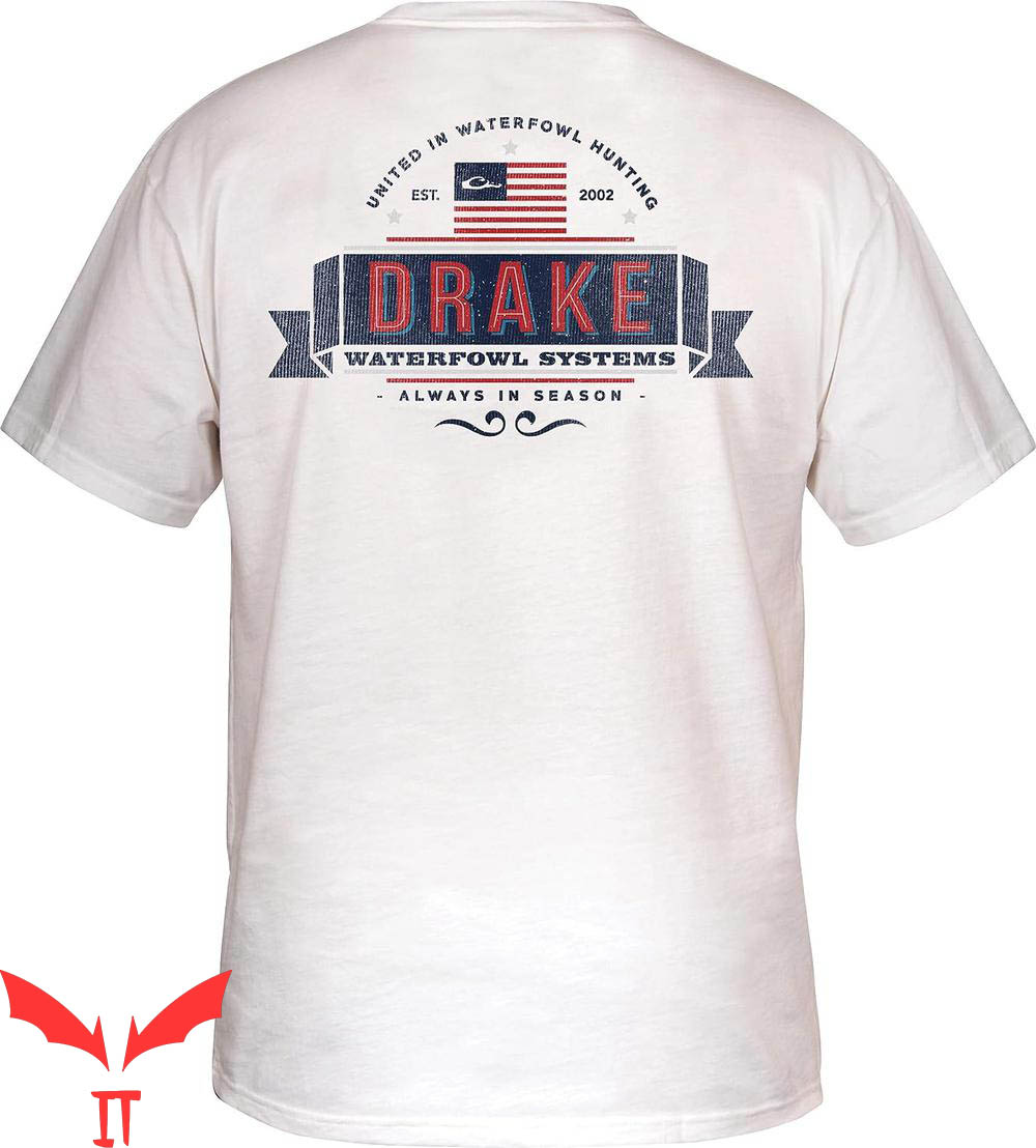 Drake Waterfowl T-Shirt Patriot On The Back Vintage Drake Waterfowl T-Shirt Patriot On The Back Vintage