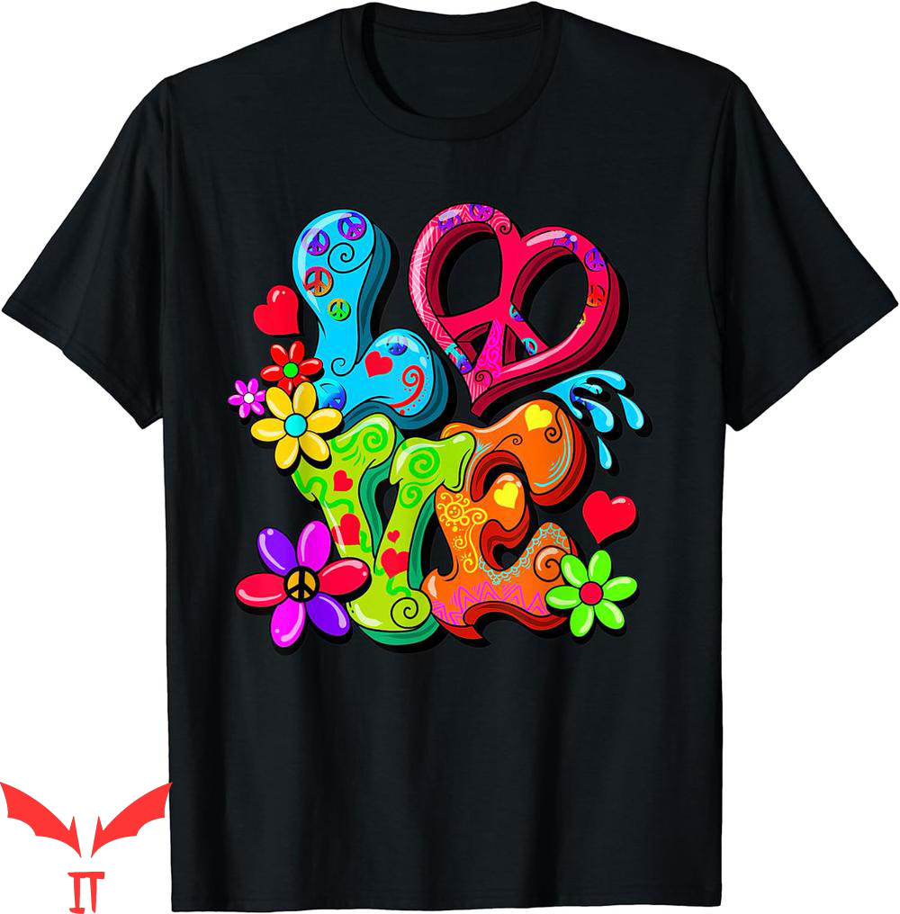 Flower Power T-Shirt Retro Hippy Groovy Love Peace Heart Flower Power T-Shirt Retro Hippy Groovy Love Peace Heart